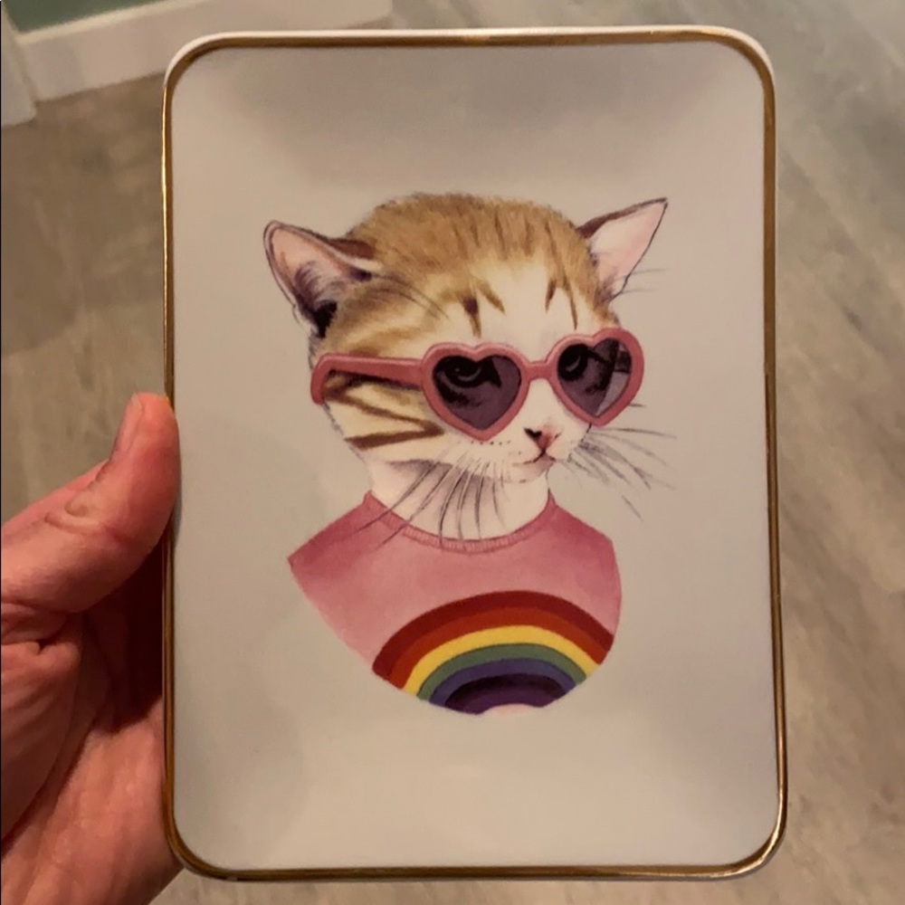 Cute cat rainbow tray/dish
